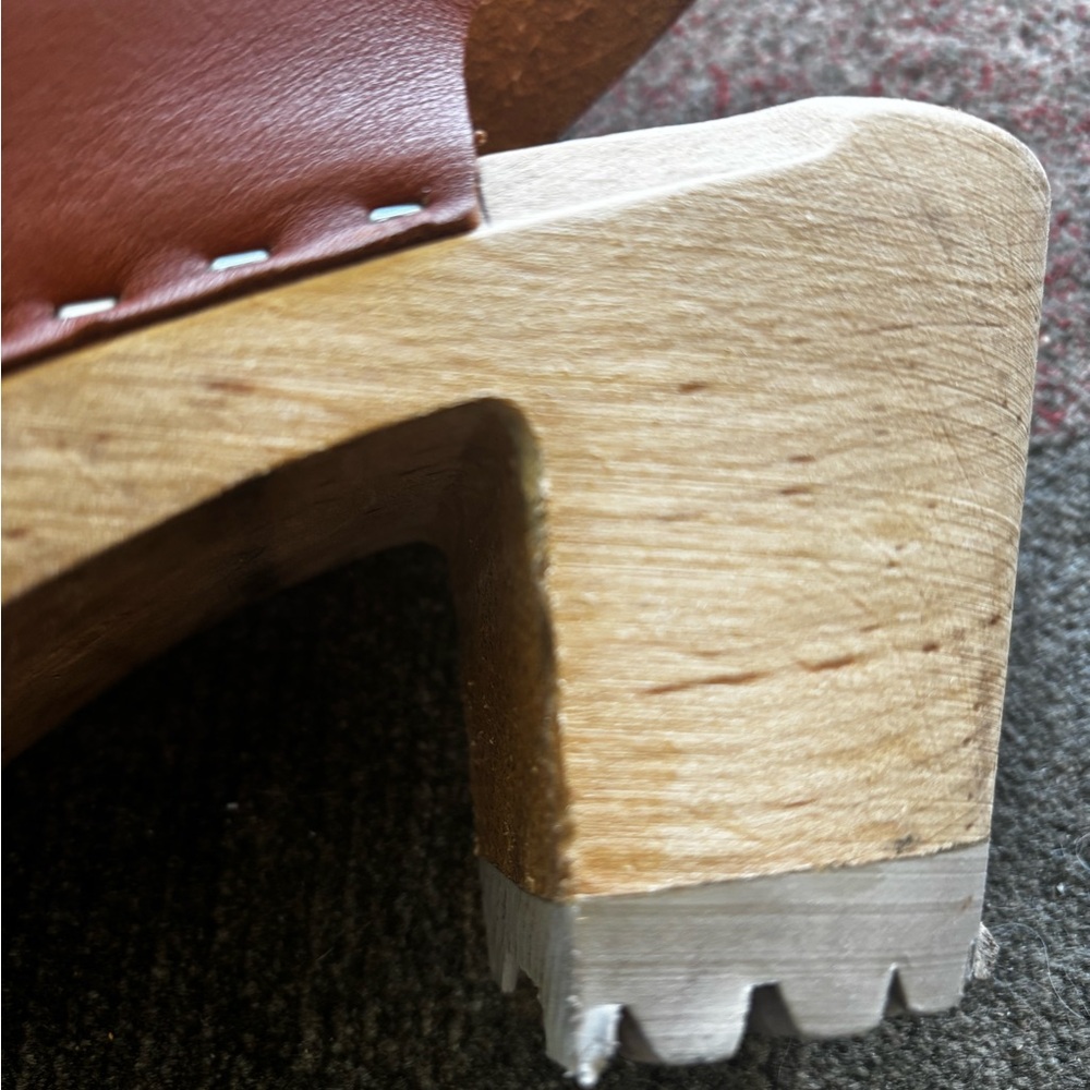 Brown MIA Sweden Leather Mules with Chunky Platform Sole - Sz 39 - Picture 6 of 6